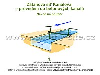 Zátahová síť Kanálová -  provedení - do betonových kanálů 